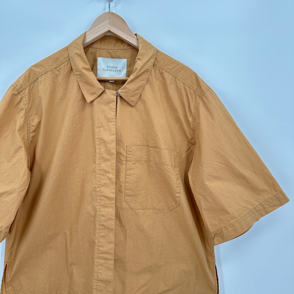 Studio Nicholson Elio Stone Washed Poplin Shirt Caramel Brown Size 3 / Womens 10 - Picture 3 of 8